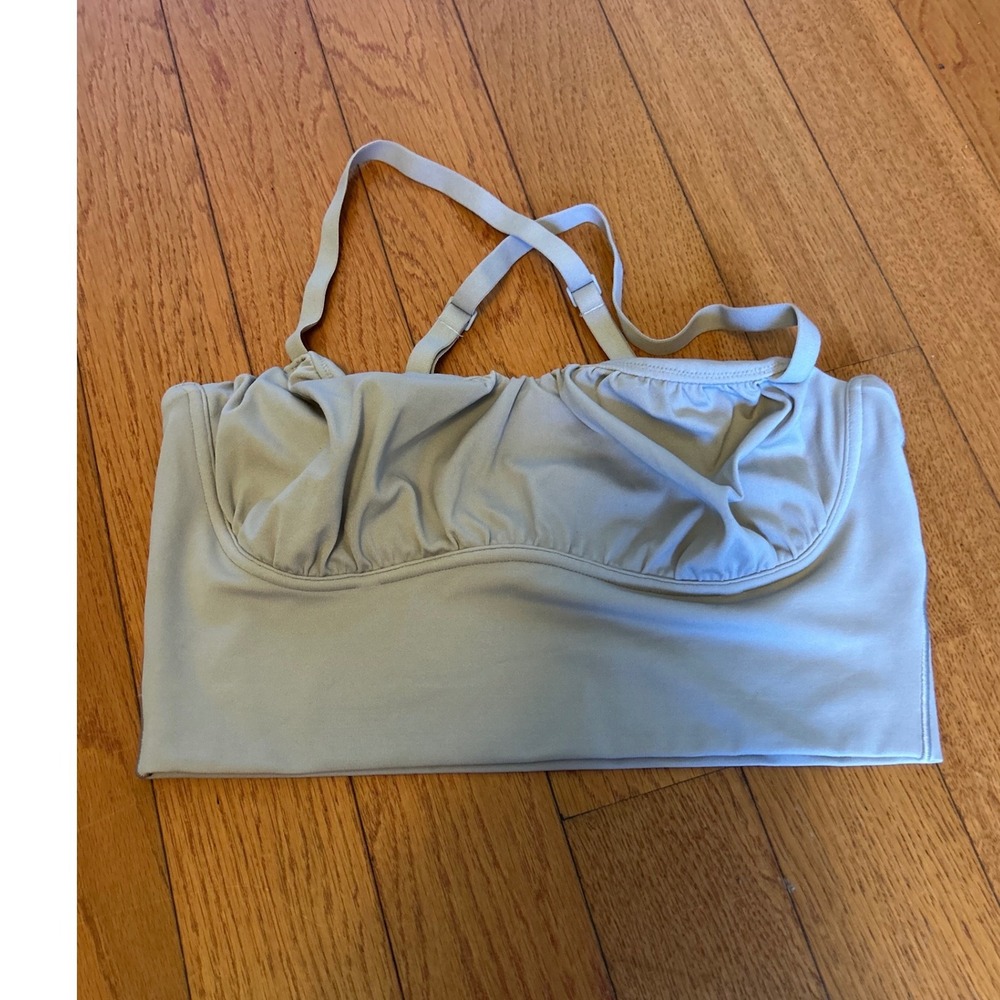 OFFLINE by Aerie Real Me Recharge Ruched Sports Bra Light Gray Medium